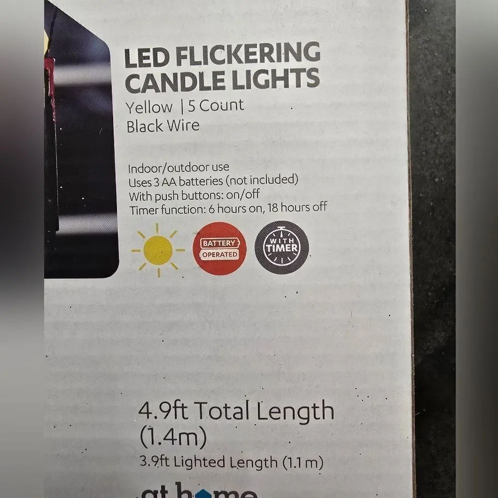 Halloween Battery Operated Flickering LED Dripping Candle String Lights w Timer